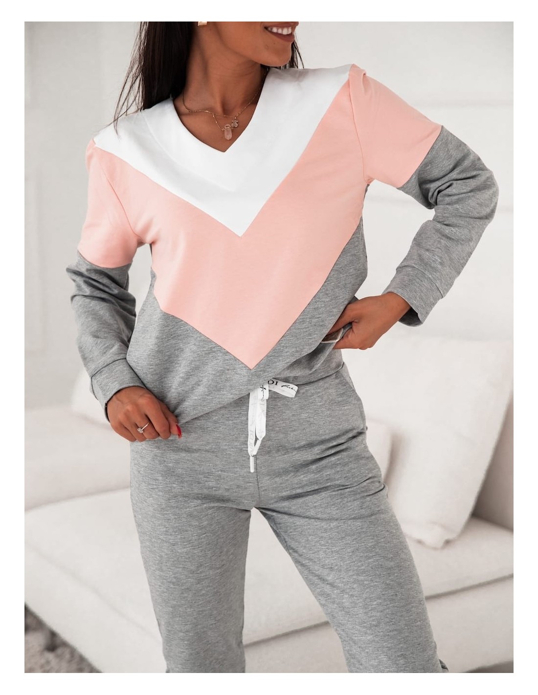 Women\'s gray-powder tracksuit set FI581 - Online store - Boutique